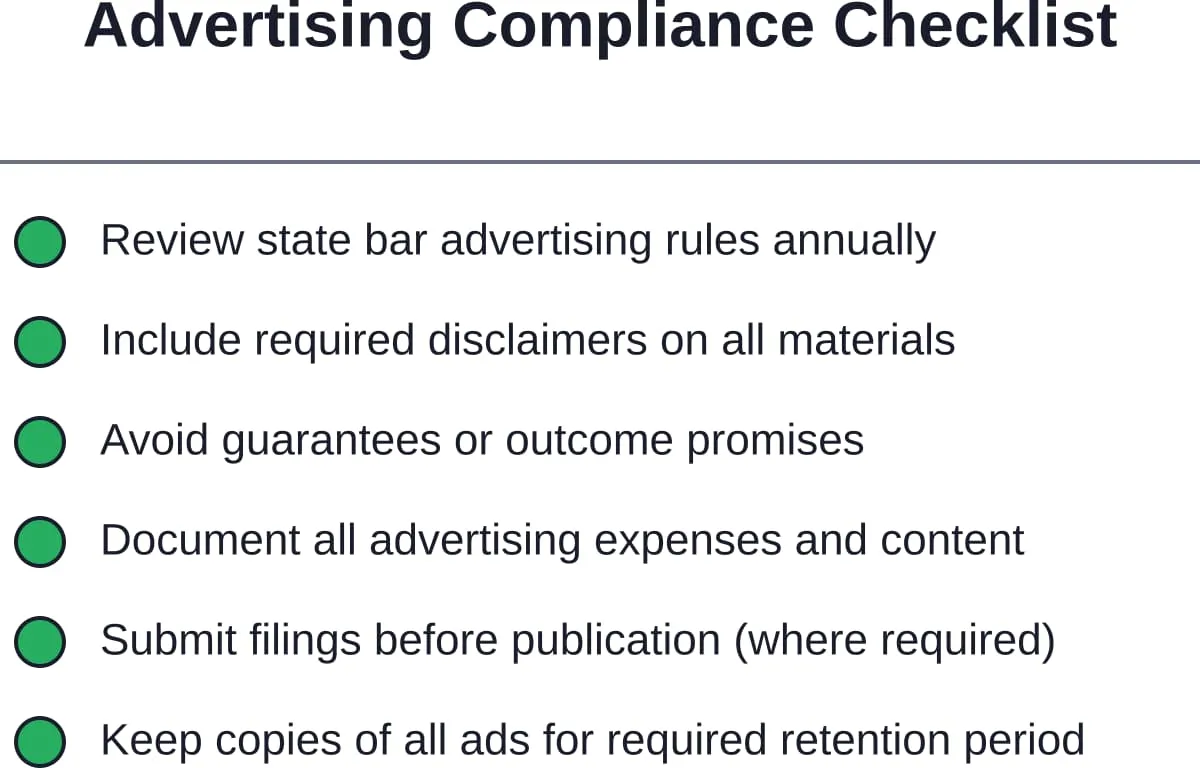Unverzichtbare Compliance-Maßnahmen, die jede Marketingkampagne eines Insolvenzrechtsanwalts beachten sollte.