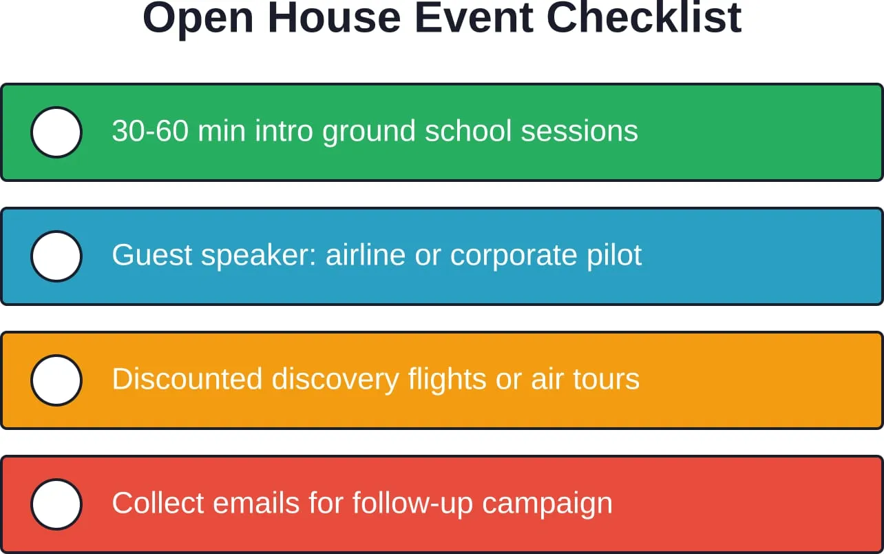 Essential components of a successful open house event to attract and convert prospective students.